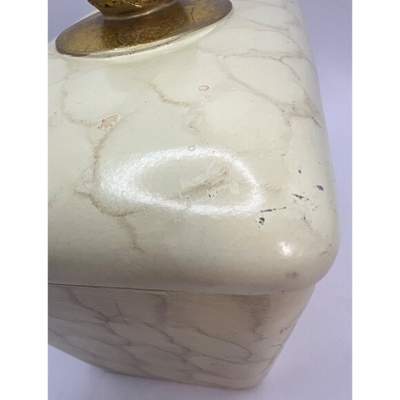 Ornate heavy Resin Box For Vanity, Dresser, Bathroom, Gold Handle - Picture 7 of 9